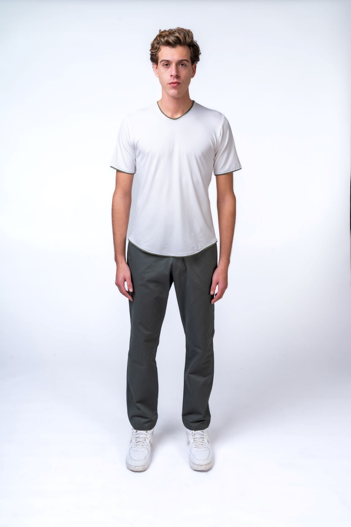 Regular Fit Chinos Trousers with Back Pockets