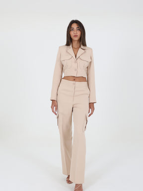 Cargo Suit Trousers And Crop Jacket