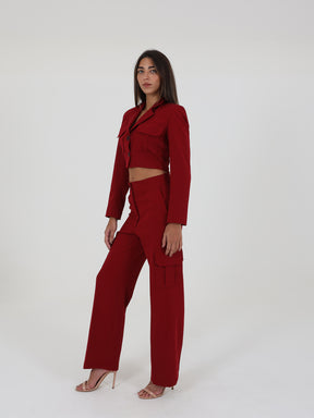 Cargo Suit Trousers And Crop Jacket