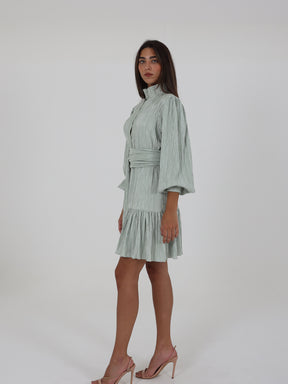 Pleated Dress With Belt