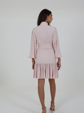 Pleated Dress With Belt