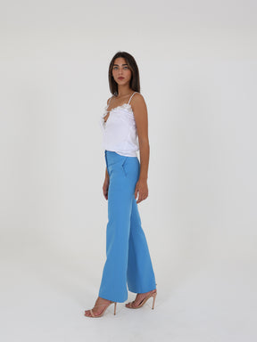 Straight-Leg Trousers With Side Buttons