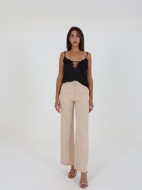 Straight-Leg Trousers With Side Buttons