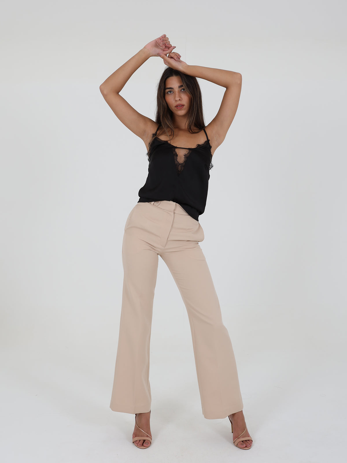 Straight-Leg Trousers With Side Buttons