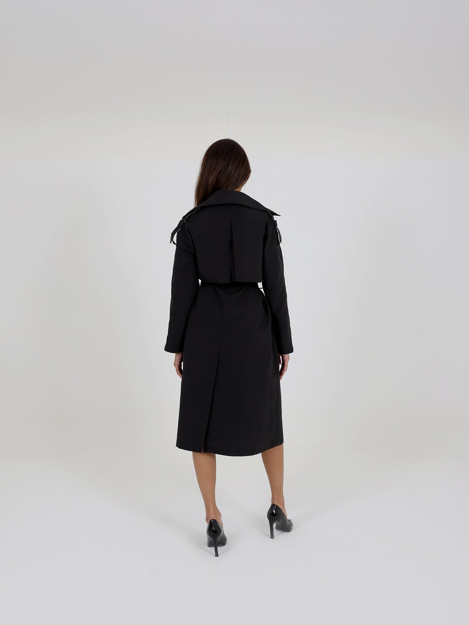 Trench Coat With Belt And Details Inside