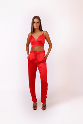 Three-Pieces Satin Suit Set