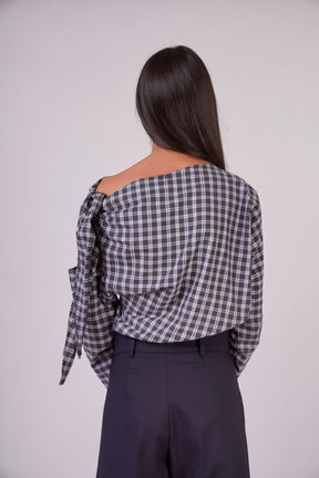 Checkered Top with Side Tie