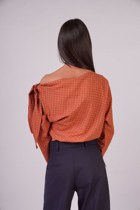 Checkered Top with Side Tie