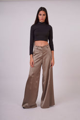 Satin Wide-Leg Trousers