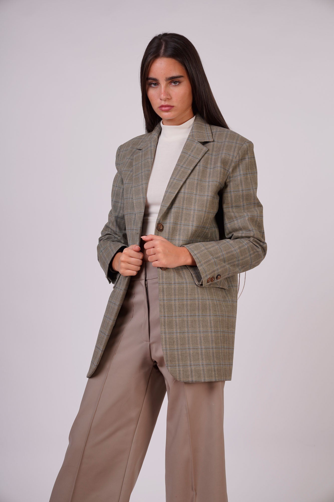 Oversized Checked Blazers