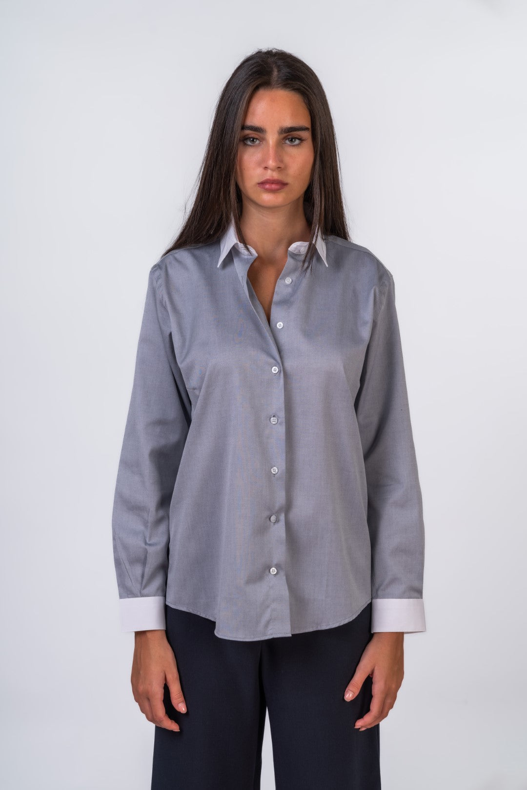 Button Up Shirt with White Collar