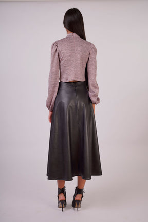 Non-Laminated Faux Leather Skirt