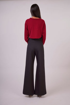 Wide- Leg Trousers with Frontal Pockets