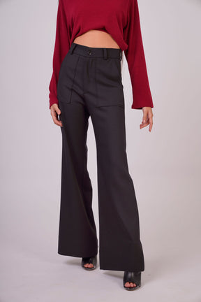 Wide- Leg Trousers with Frontal Pockets