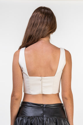 Faux Leather Corsetry-Inspired Top