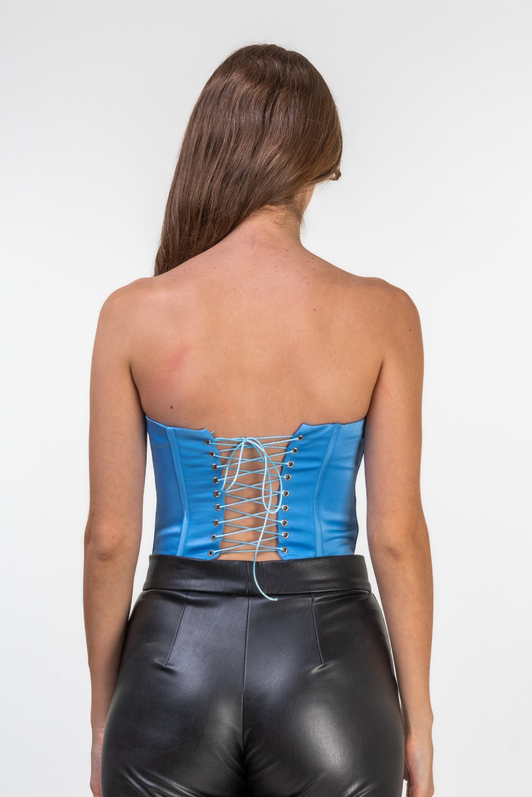 Cropped Corsetry-Inspired Fastens at The Back with Strings
