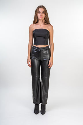 Cropped Corsetry-Inspired Fastens at The Back with Strings