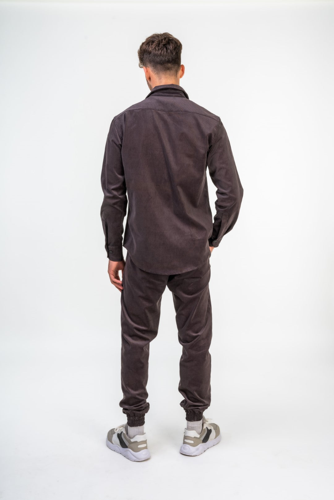 Comfy Corduroy Overshirt with Front Pockets and Slim Fit String Trousers