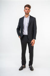 Black Slim Fit Suit with Front Pockets