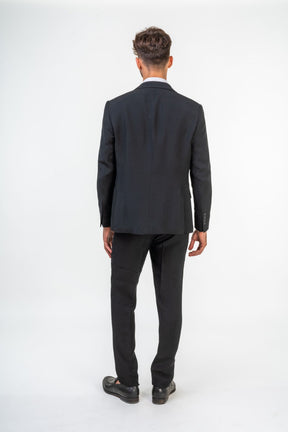 Black Slim Fit Suit with Front Pockets