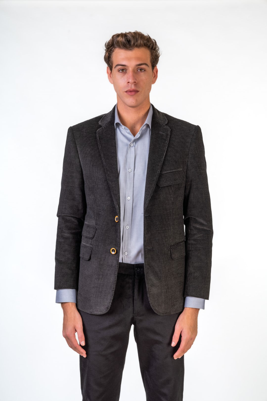 Corduroy Double Sided Pockets Blazer With Floral Lining