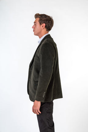 Olive Green Corduroy Blazer With Pockets