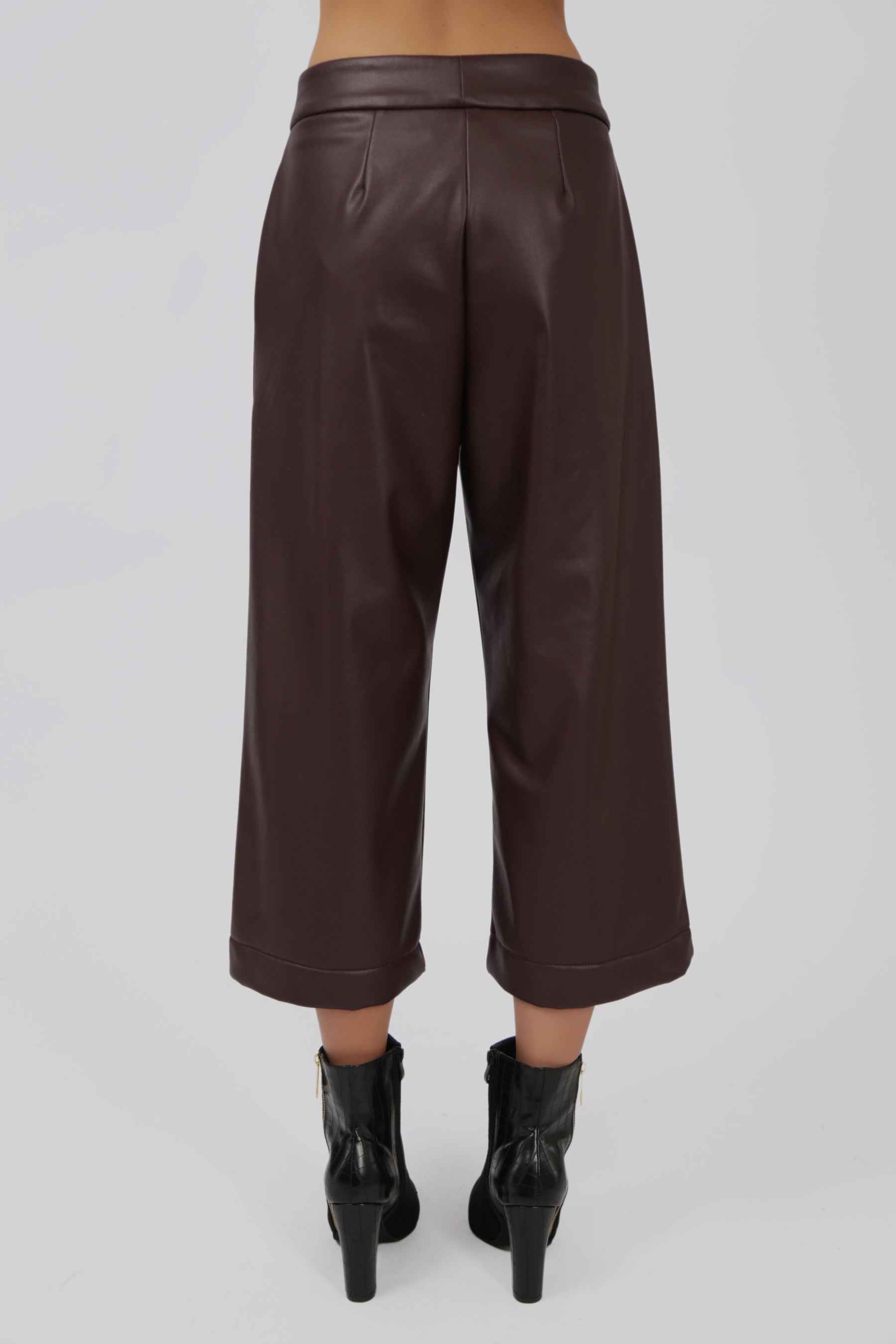 Straight-Leg Faux Leather Trouser