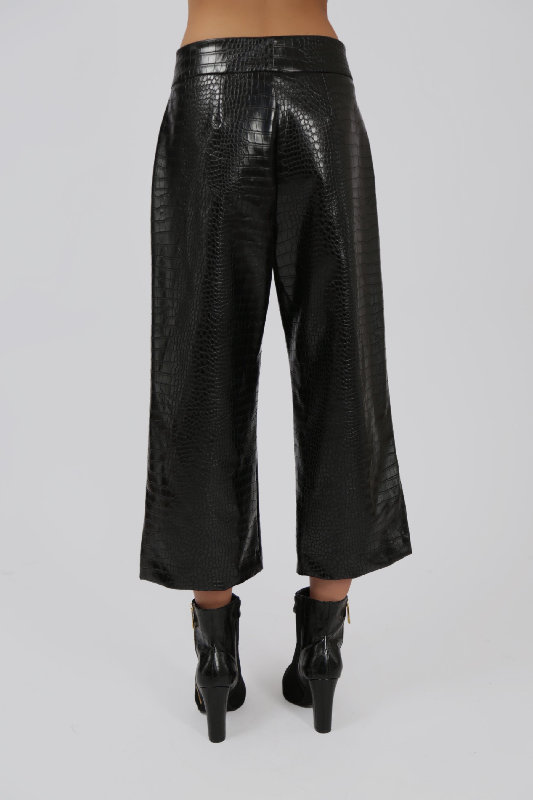 Straight-Leg Faux Leather Trouser