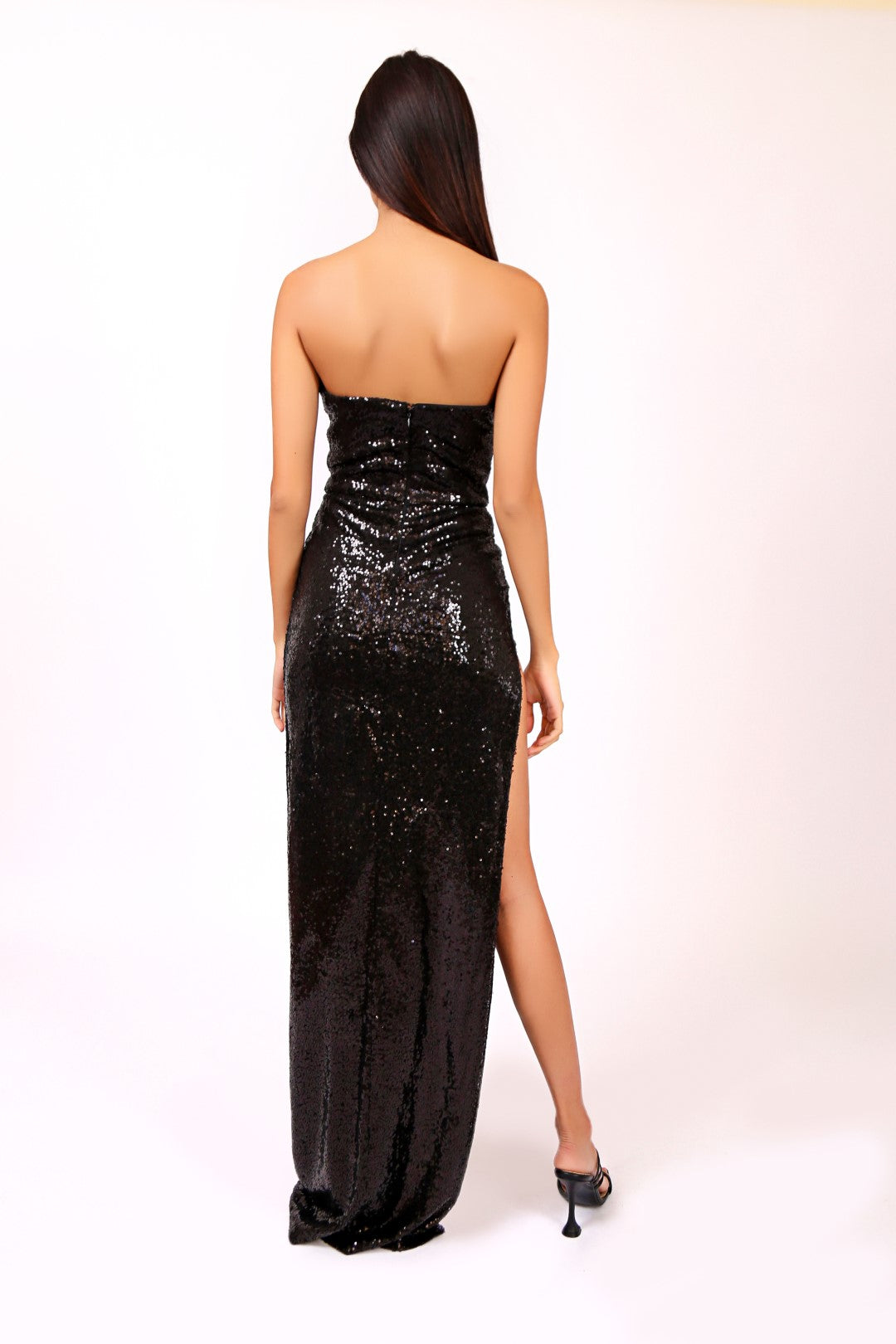 Strapless Dress with Side Slits