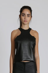 Faux Leather Top