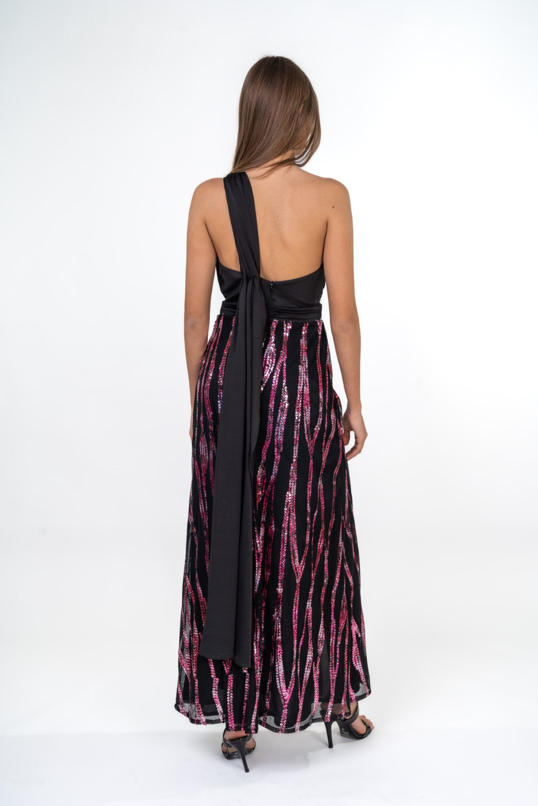 Sequined Maxi Dress With Frontal Slit