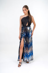 Sequined Maxi Dress With Frontal Slit