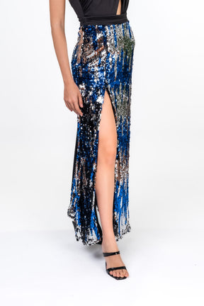 Sequined Maxi Dress With Frontal Slit