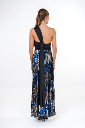 Sequined Maxi Dress With Frontal Slit