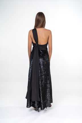 Sequined Maxi Dress With Frontal Slit