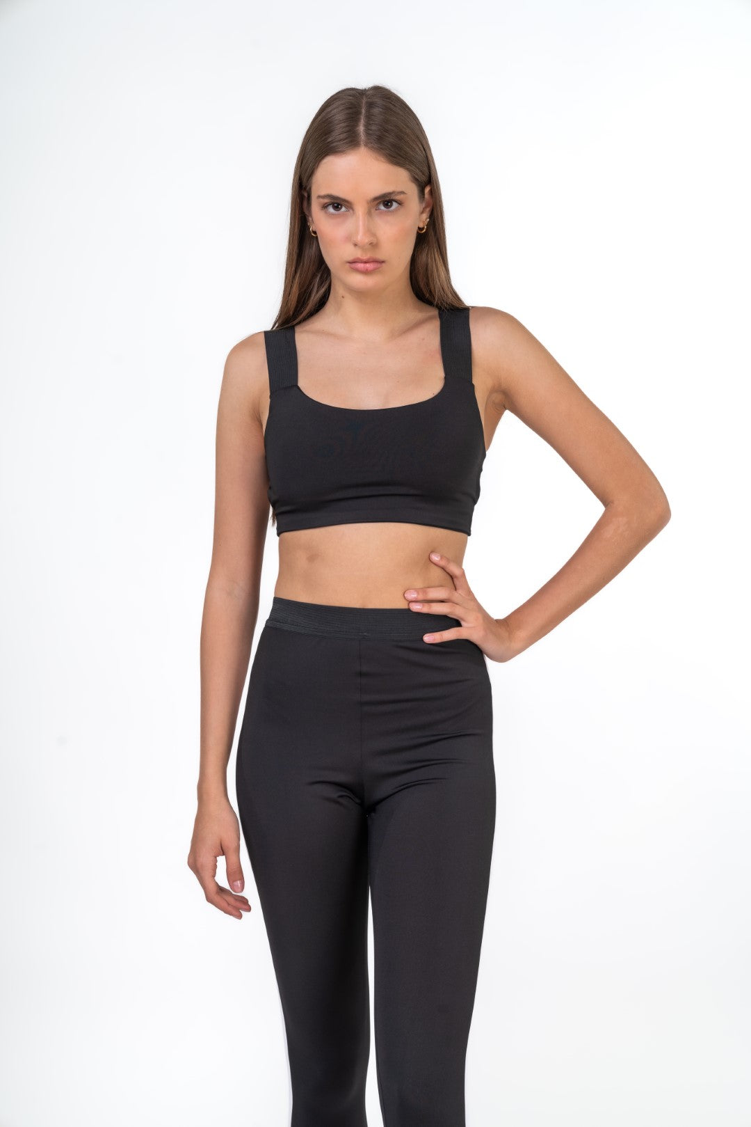 Seamless Leggings With  Bralette And Crop Top
