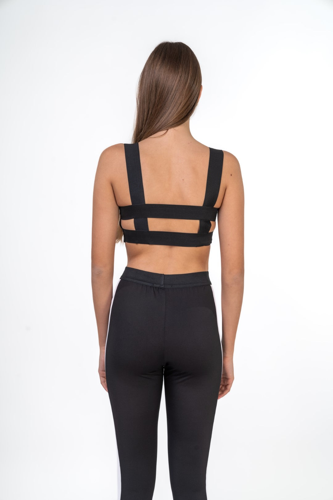 Seamless Leggings With  Bralette And Crop Top