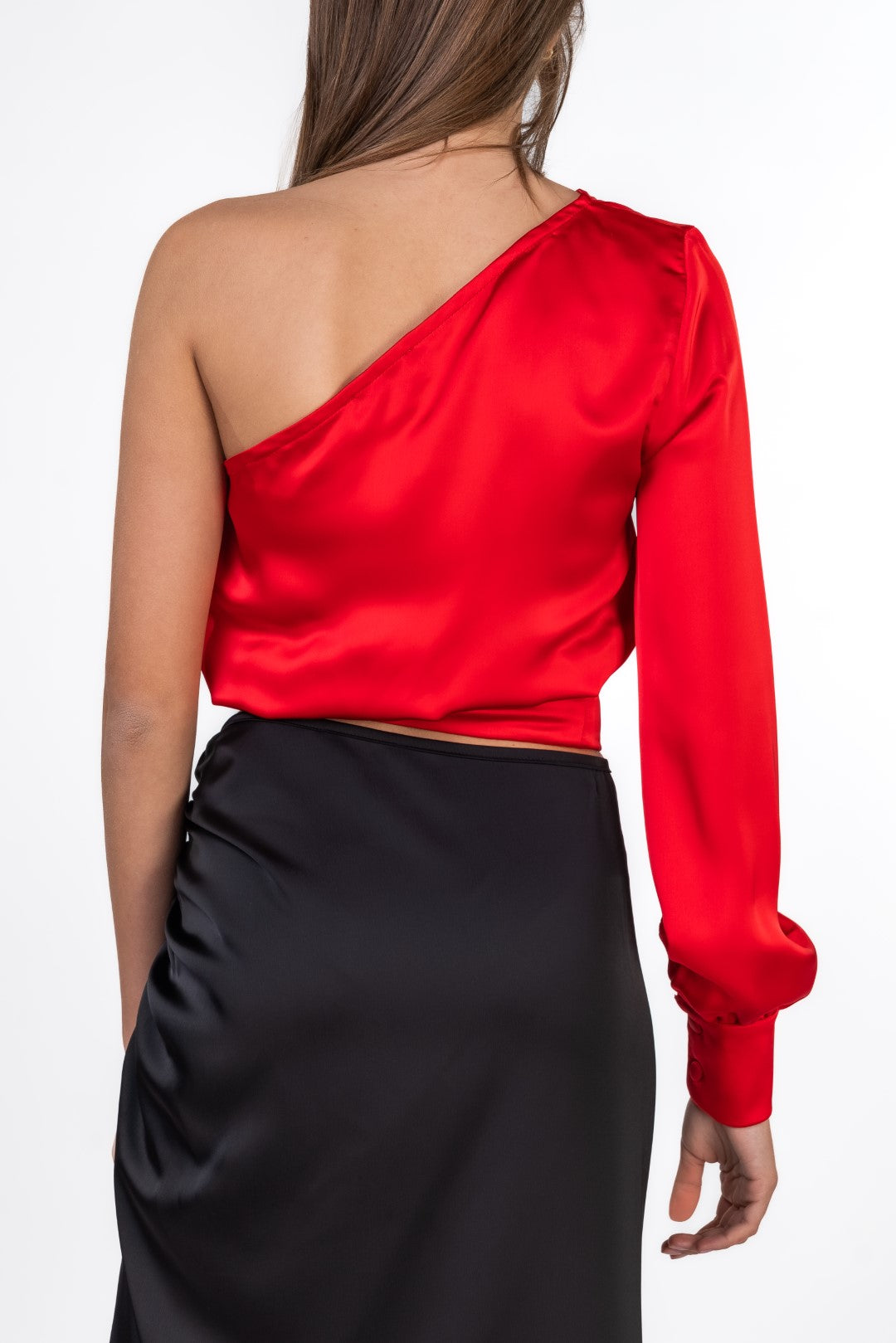 One Shoulder Satin Top