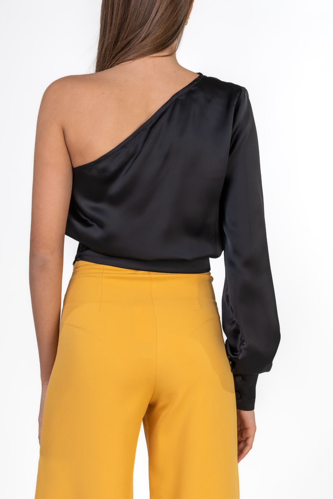 One Shoulder Satin Top